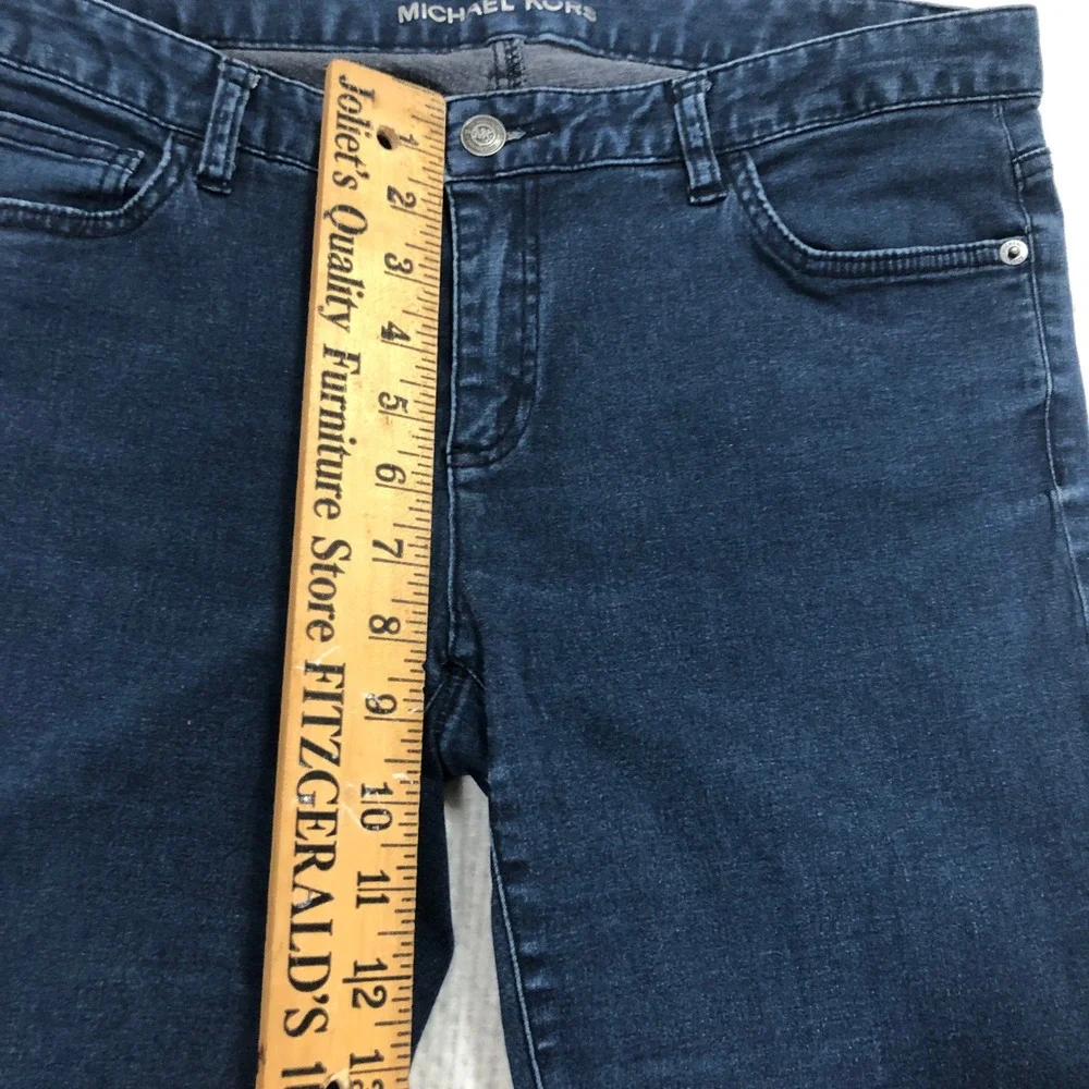 Michael‎ Kors Dark Wash Skinny Jeans Ruched Ankle Women's Size 10